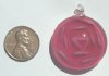 1 29mm Round Dark Pink Lampwork Pendant